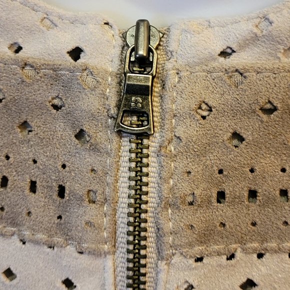 BCBG Perforated Faux Suede Zip Jacket - Picture 7 of 14